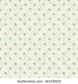 retro abstract seamless pattern with colorful flowers on texture background