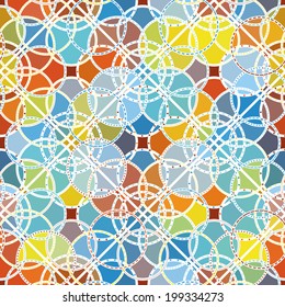 Retro abstract seamless pattern. Multicolored background