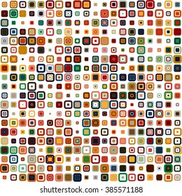 Retro abstract seamless pattern. Square pixel background.