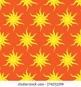 Retro abstract seamless pattern with  suns. Retro seamless patterns set. 