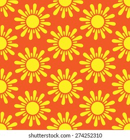 Retro abstract seamless pattern with  suns. Retro seamless patterns set. 