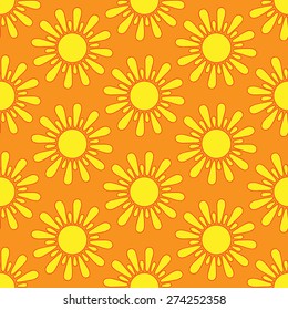 Retro abstract seamless pattern with  suns. Retro seamless patterns set. 