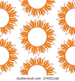 Retro abstract seamless pattern with  suns. Retro seamless patterns set. 