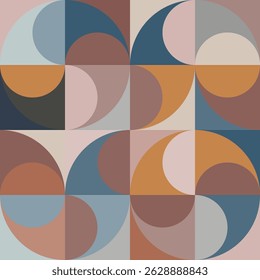 Padrão de semicírculo abstrato retrô
