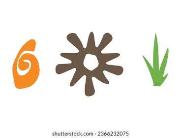 Retro abstract shapes collection, design icons, printable, tshirt design, vector illustration