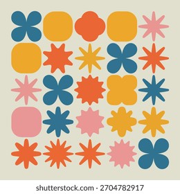 Retro abstrakte Formen Muster in stumpfen Farben geometrisch