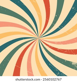 Retro abstract spiral line background vector