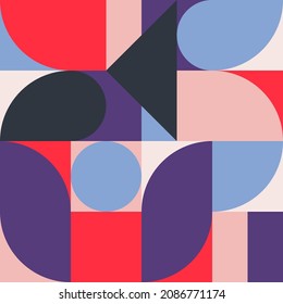 Retro abstract squares, triangles, circles, vector template.