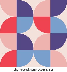  Retro abstrakte Quadrate, Dreiecke, Kreise, Vektorvorlage.