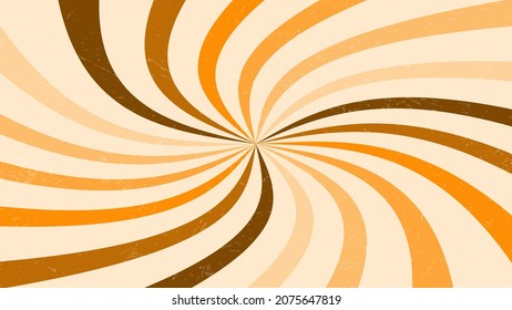 Retro abstract sunlight background in orange and brown colors. Fantasy vintage vector illustration.