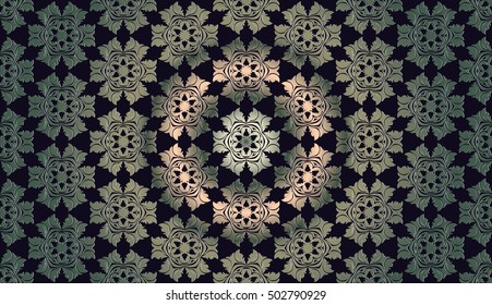 retro abstract symmetrical pattern embossed art deco on a brown background