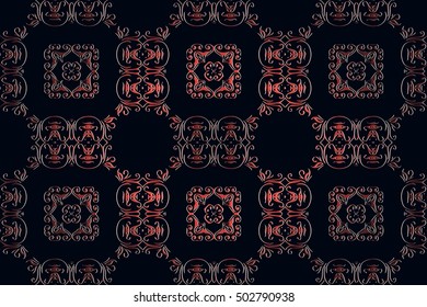 retro abstract symmetrical pattern embossed art deco on a brown background