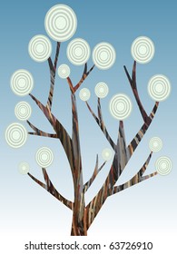 Retro Abstract Tree paint style vector illustration vector illustration