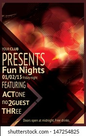 Retro Abstract triangle design light effect club flyer