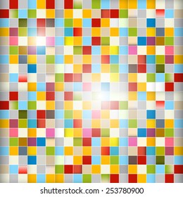 Retro Abstract Vector Background - Colorful Squares