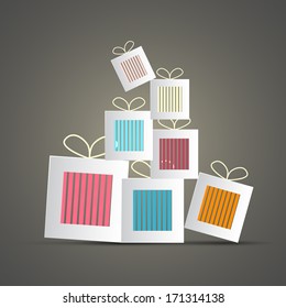Retro Abstract Vector Paper Gift Boxes