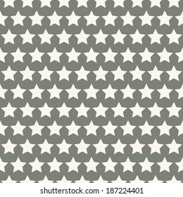 Retro abstract vector seamless pattern (tiling, with swatch). Endless texture can be used for wallpaper, fill, web background, texture. Monochrome geometric ornament. Vintage color. Star shape