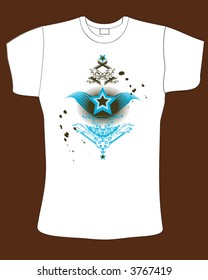 retro abstract white color vector t-shirt design