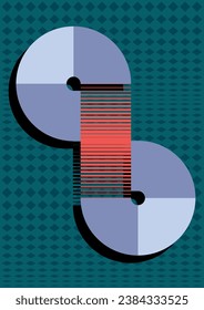 Retro Abstraction Constructivism Style Geometric Objects Poster