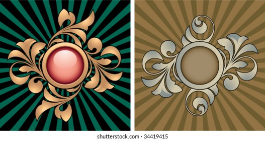 Retro abstracts with decorative elements