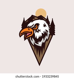 Retro Adventure Eagle logo design