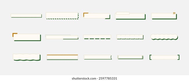 Retro Aesthetic Long Frame Elements Set.