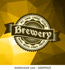 retro aged styled mark of beer nightclub bar on triangle creative crystal background template good as a template of advert classic texture bar abstract background scene yellow gold ceremony sign celeb
