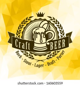 retro aged styled sticker of beer saloon bar on three original crystal background template okay as a template of advertising classic froth texture bar abstract background scene yellow gold ceremony si