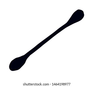 Retro aid bath waste utensil light backdrop. Outline ink hand drawn modern neat nurse wax cure logo pictogram emblem design in vintage art doodle print style on paper text space. Close up macro view