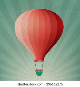 Retro Air Balloon With Gradient Mesh, Vector Illustration