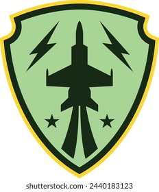 Retro air force chevron. Military green badge
