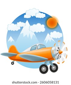 retro aircraft vintage airplane old plane vector illustration vector illustration isolated on white background