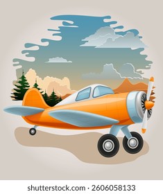 retro aircraft vintage airplane old plane vector illustration vector illustration isolated on white background