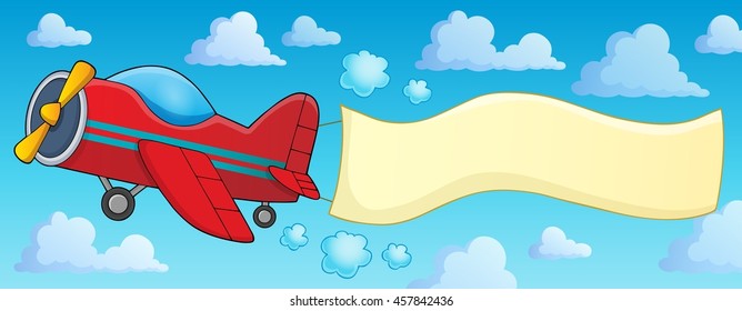 Retro airplane with banner theme 3 - eps10 vector illustration.