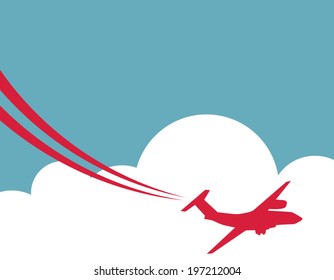 Retro Airplane Banner. Vector Illustration.