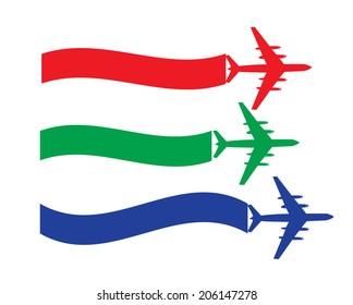 Retro Airplane Banner. Vector Illustration.