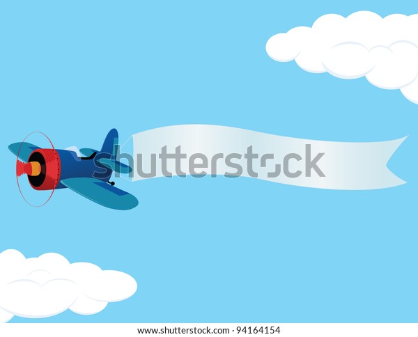 Retro Flugzeug Mit Einem Banner Vektorgrafik Stock Vektorgrafik Lizenzfrei