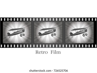 Retro airplane in flight