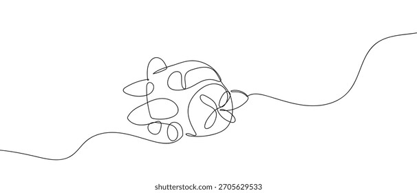 Retro airplane in one continuous line one line vector illustration.