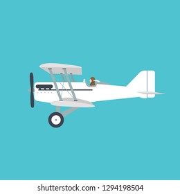 Retro airplane, vector illustration.