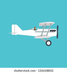 Retro airplane, vector illustration.
