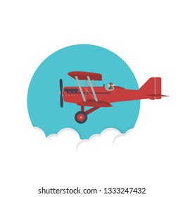 Retro airplane, vector illustration.