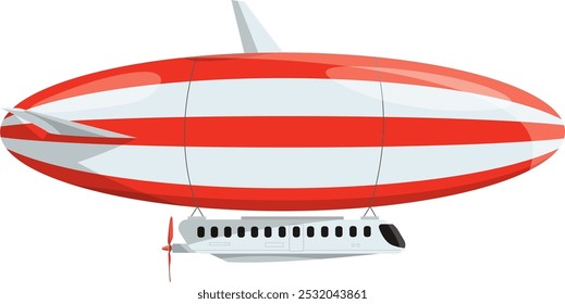 Icono de dibujos animados de dirigible retro. Símbolo de zepelín volador