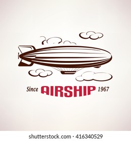 retro airship emblem template