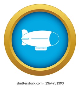Retro airship icon blue vector isolated on white background for any design
