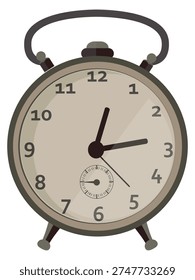 Retro alarm clock color icon. Classic timepiece 