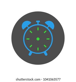 Retro alarm clock icon. No hour hands. Vector.