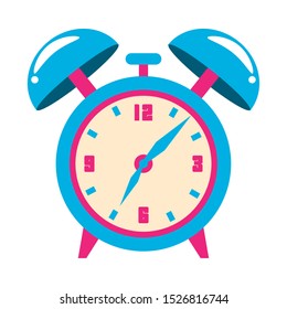 retro alarm clock icon over white background, vector illustration