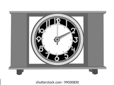 reloj de alarma retro en fondo blanco, ilustración vectorial