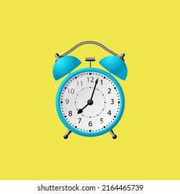 Retro alarm clock is ringing. Vector illustration alarm clock.